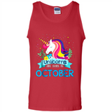 Unicorns are born in October Birthday Rainbow Gift Ladies Custom