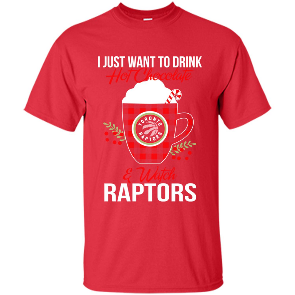 I Just Want To Drink Hot Chocolate & Watch Toronto Raptors Ugly Christmas Sweater PINGPONG