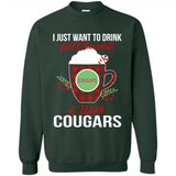 I Just Want To Drink Hot Chocolate & Watch Washington State Cougars Ugly Christmas Sweater PINGPONG