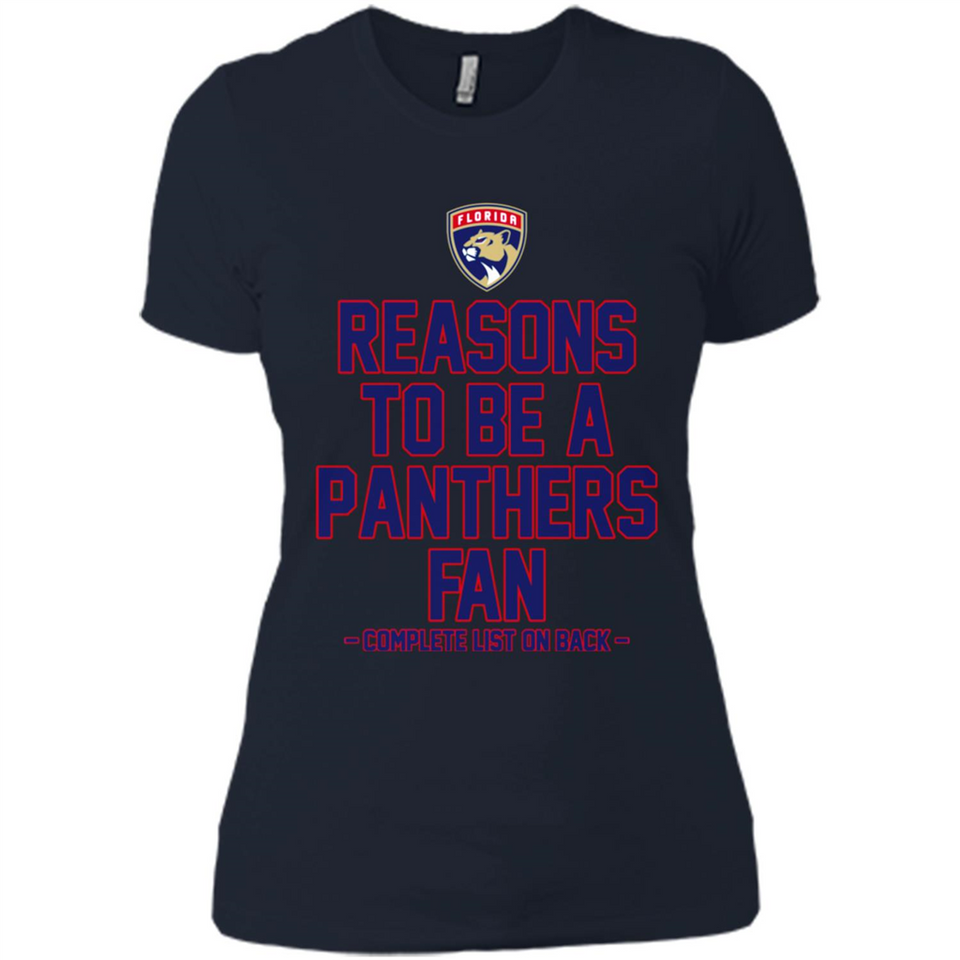 Reasons to be a Florida Panthers Fan Complete List on Back - Ladies' Boyfriend T-Shirt