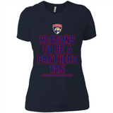 Reasons to be a Florida Panthers Fan Complete List on Back - Ladies' Boyfriend T-Shirt