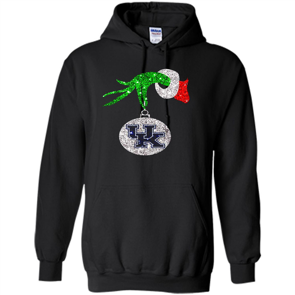 Amazing shirt Kentucky Wildcats Glitter Grinch Monogram Ornament Christmas Gift - Hoodie