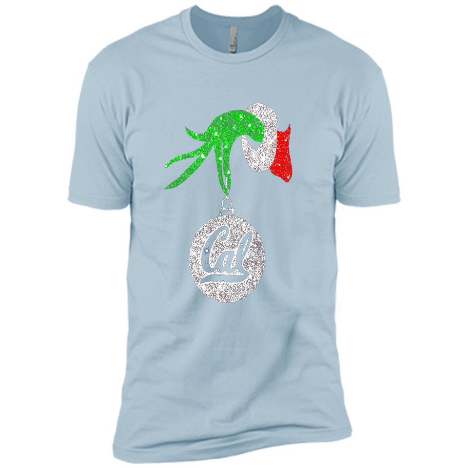 Amazing California Golden Bears Glitter Grinch Monogram Ornament Christmas Gift - Premium Short Sleeve T-Shirt