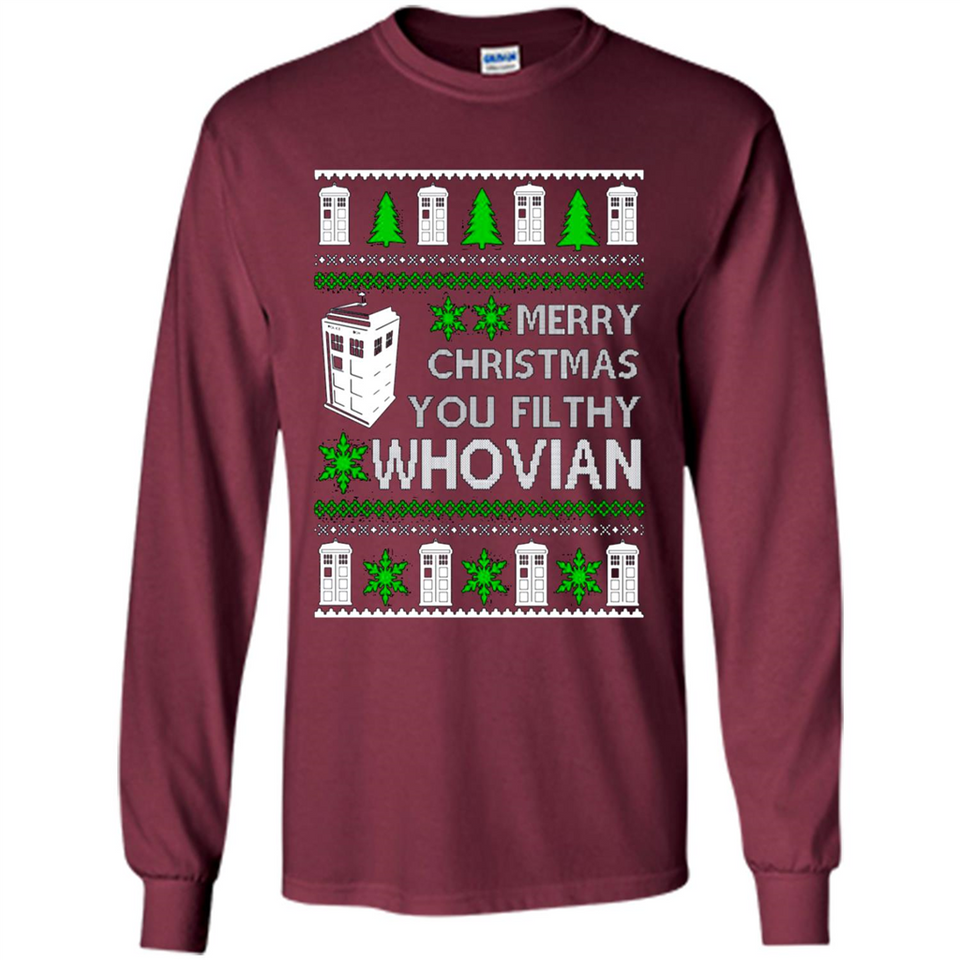 Merry Christmas You Filthy Whovian ugly sweater PINGPONG
