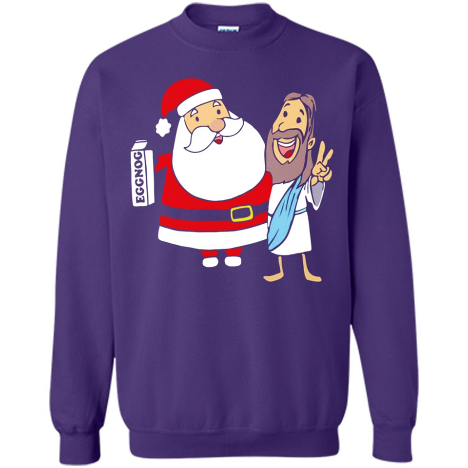 Eggnog Santa And Jesus Christmas