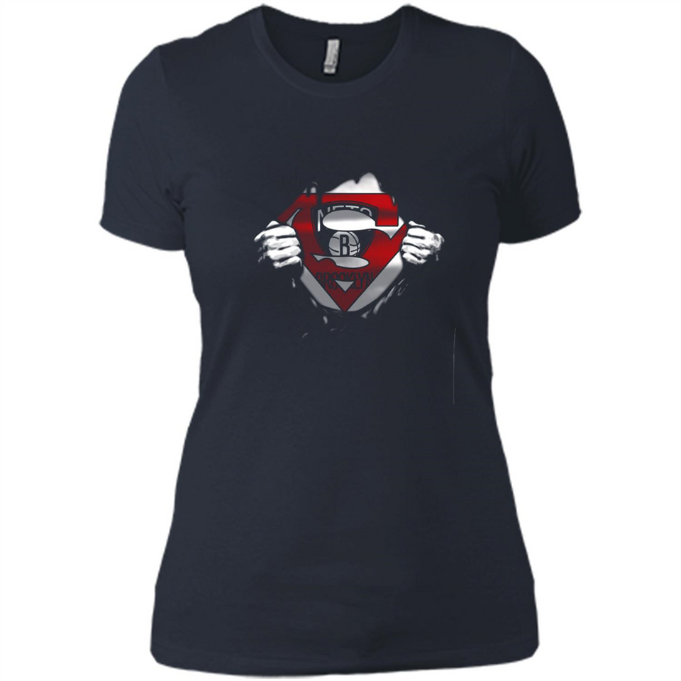 Brooklyn Nets And Superman Fans - Ladies' Boyfriend T-Shirt