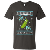 Rick and Morty Pickle Rick Ugly Christmas Sweater - Men's V-Neck
