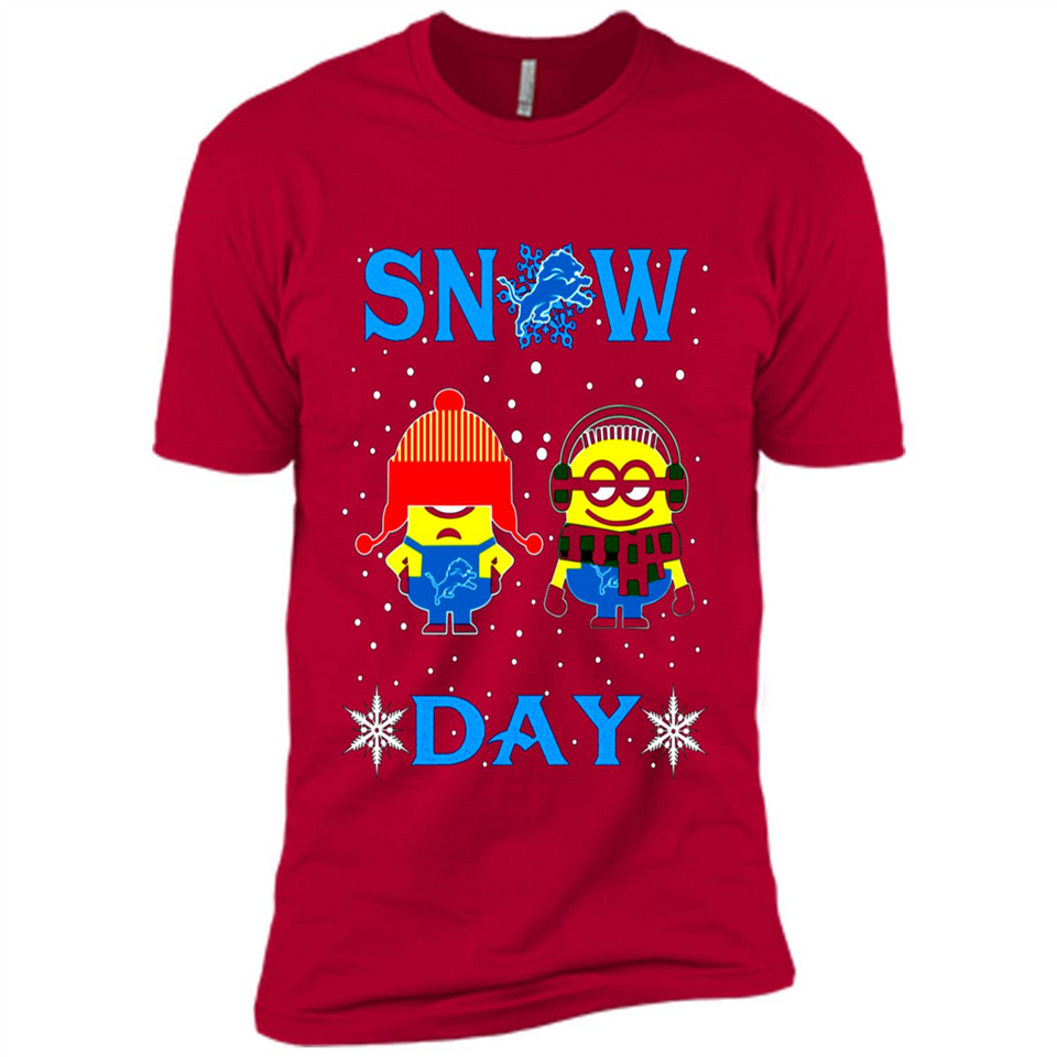 Snow Day Shirt For Detroit Lions Vs Minion Fans pingpong