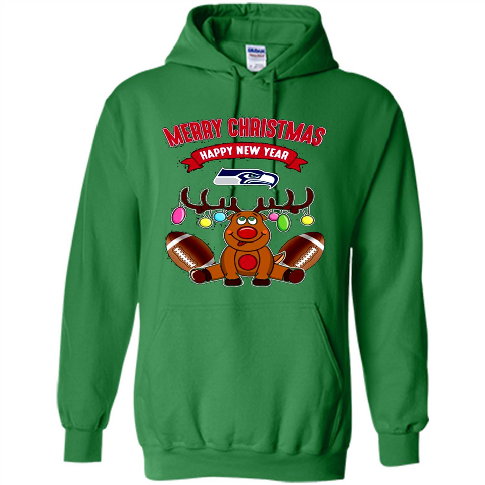 Seattle Seahawks NFL Reindeer Funny Merry Christmas And Happy New Year