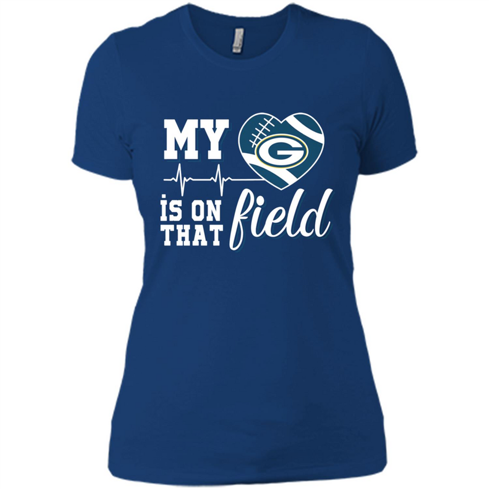 Green Bay Packers Football My Heart is on that Field - Ladies' Boyfriend T-Shirt