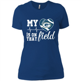 Green Bay Packers Football My Heart is on that Field - Ladies' Boyfriend T-Shirt