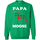 Papa Moose Funny Christmas Plaid Buffalo T-Shirt - Sweatshirt