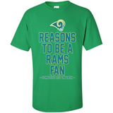 Reasons to be a Los Angeles Rams Fan Complete List on Back - Shirt