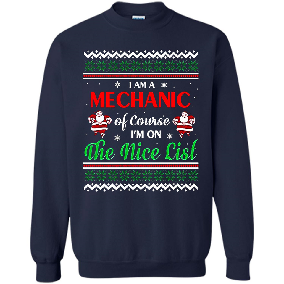 Funny Ugly Christmas T-Shirt Gift for Mechanic - Sweatshirt