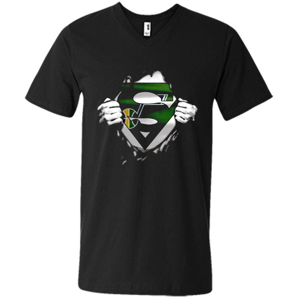 Utah Jazz And Superman Fans - Men's V-Neck
