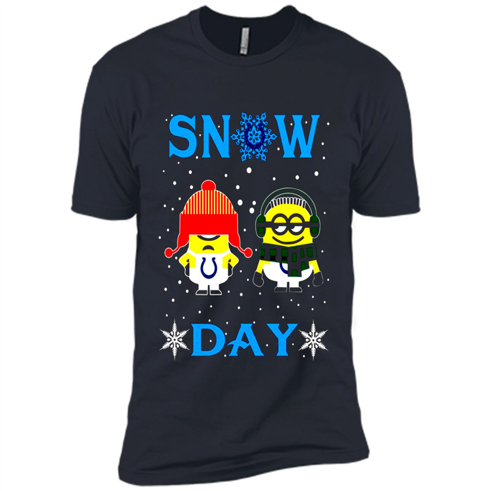Snow Day Shirt For Indianapolis Colts Vs Minion Fans pingpong