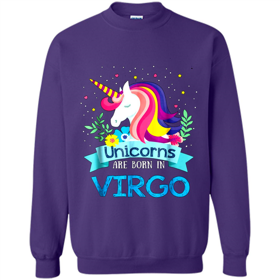Unicorns are born in Virgo Birthday Rainbow Gift Ladies Custom