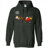 Christmas Unicorn Rudolph and Santa - Hoodie