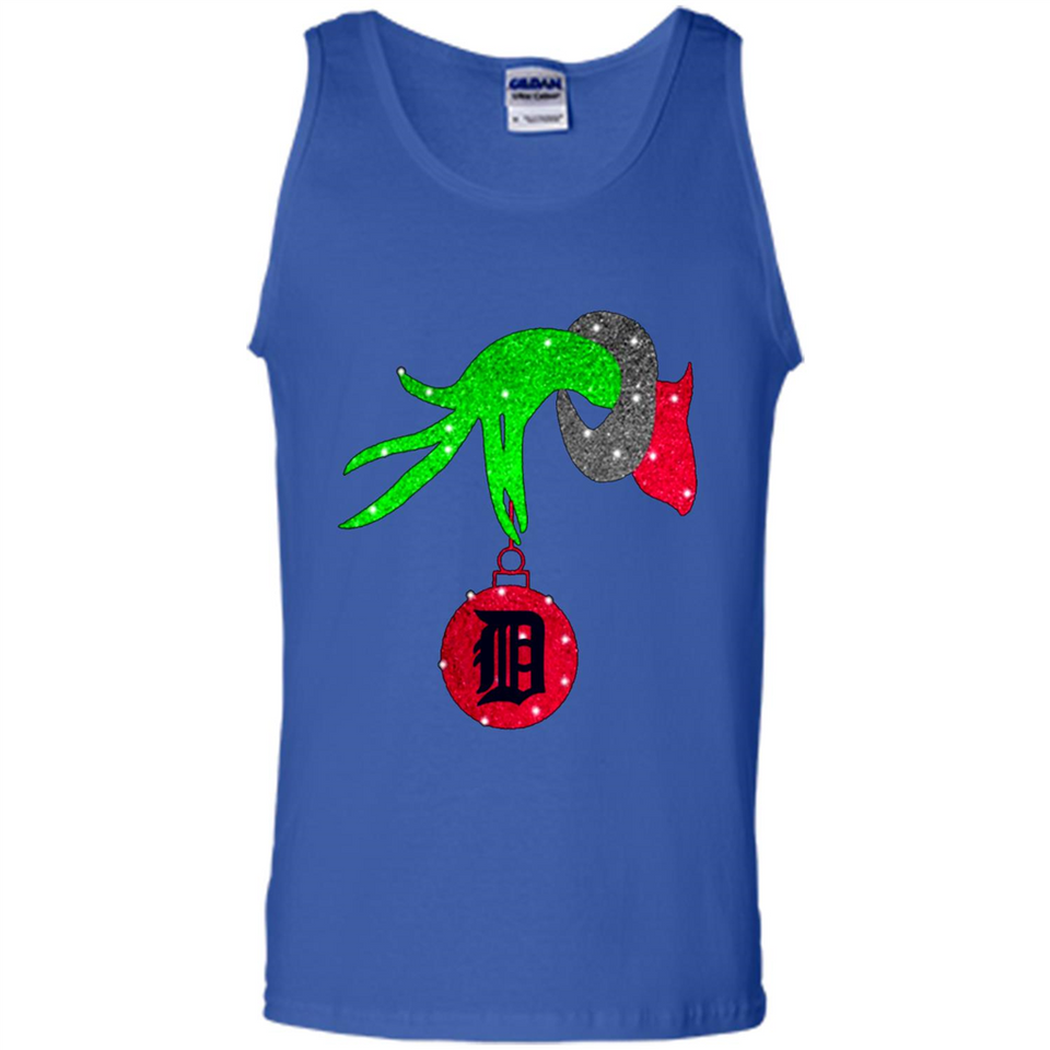 GRINCH HAND HOLDING DETROIT TIGERS GLITTER CHRISTMAS PINGPONG