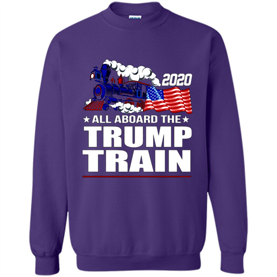 All Board The Trump Train 2020 Patriotic U.S Flag pingpong - Sweatshirt
