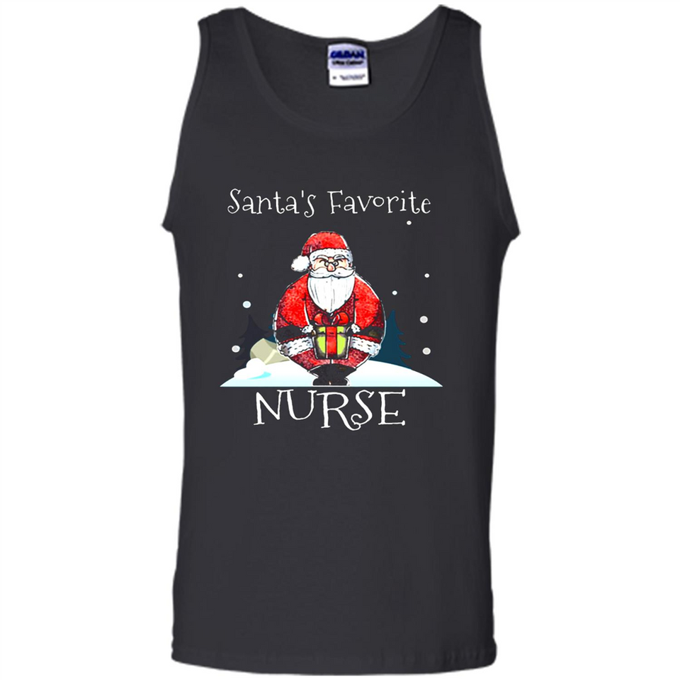 Funny Christmas Nurse Shirt, Santa_s Favorite Nurse - Tank Top
