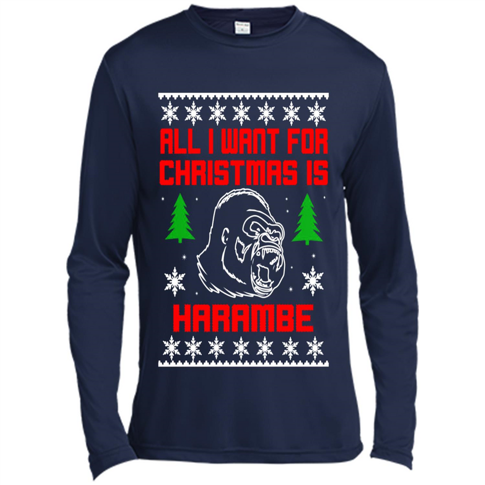 All I Want For Christmas Is HarambeT Rex Attack Reindeer ugly sweater PINGPONG