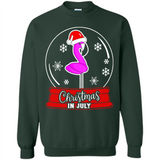 Christmas In July Flamingo Snow Globe Santa Hat - Sweatshirt