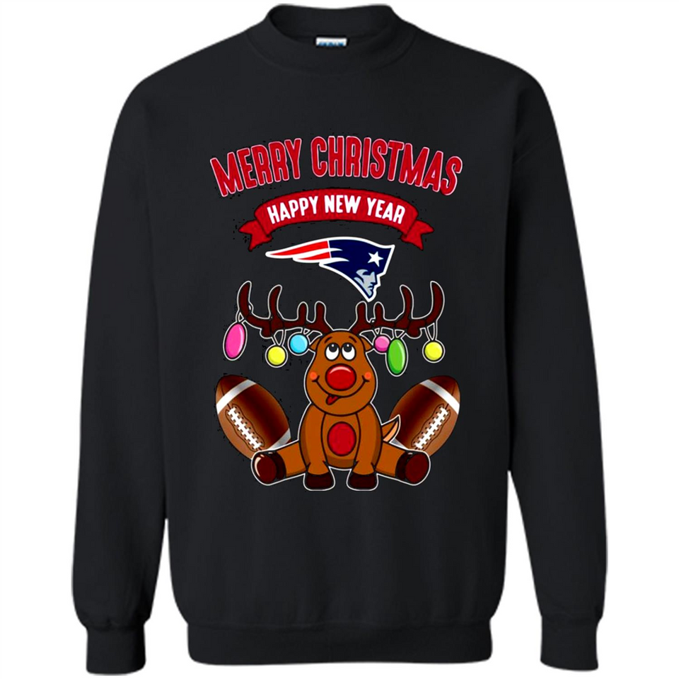 New England Patriots NFL Reindeer Funny Merry Christmas And Happy New Year