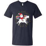 Unicorn And Santa Christmas - Men's V-Neck
