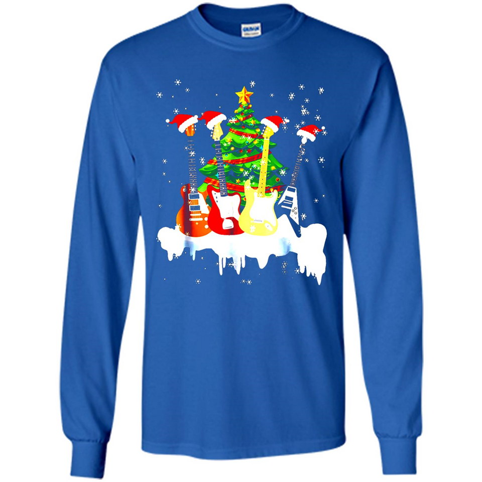 Santa Hat Electric Guitar Classical Guitar Christmas shirt Ladies' Boyfriend