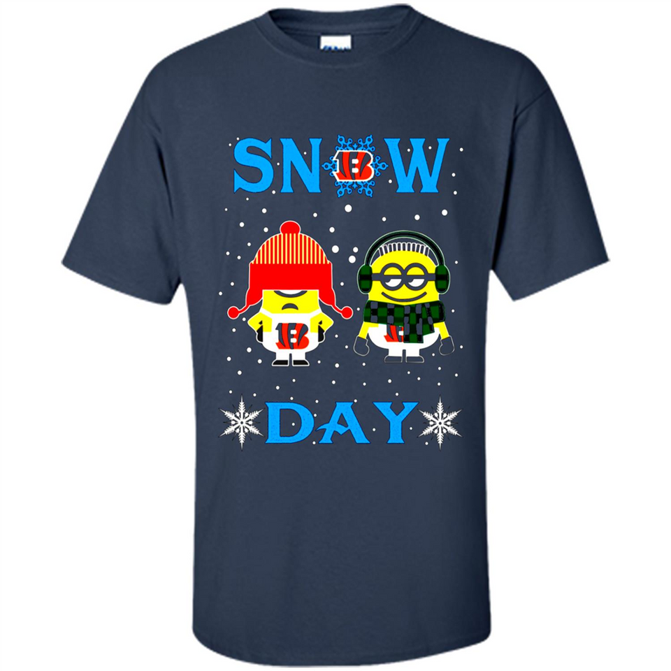 Snow Day Shirt For Cincinnati Bengals Vs Minion Fans pingpong