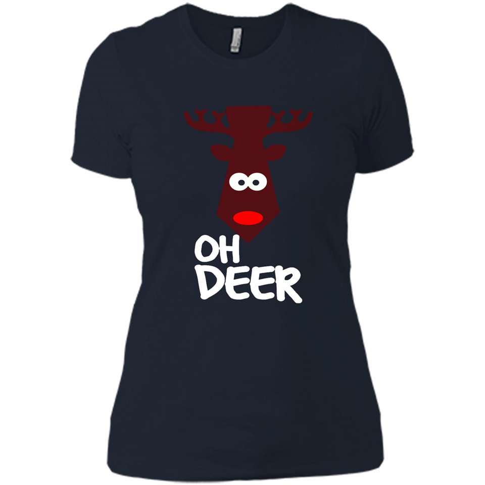Oh Deer Christmas Reindeer Black mugs PINGPONG - Ladies' Boyfriend T-Shirt