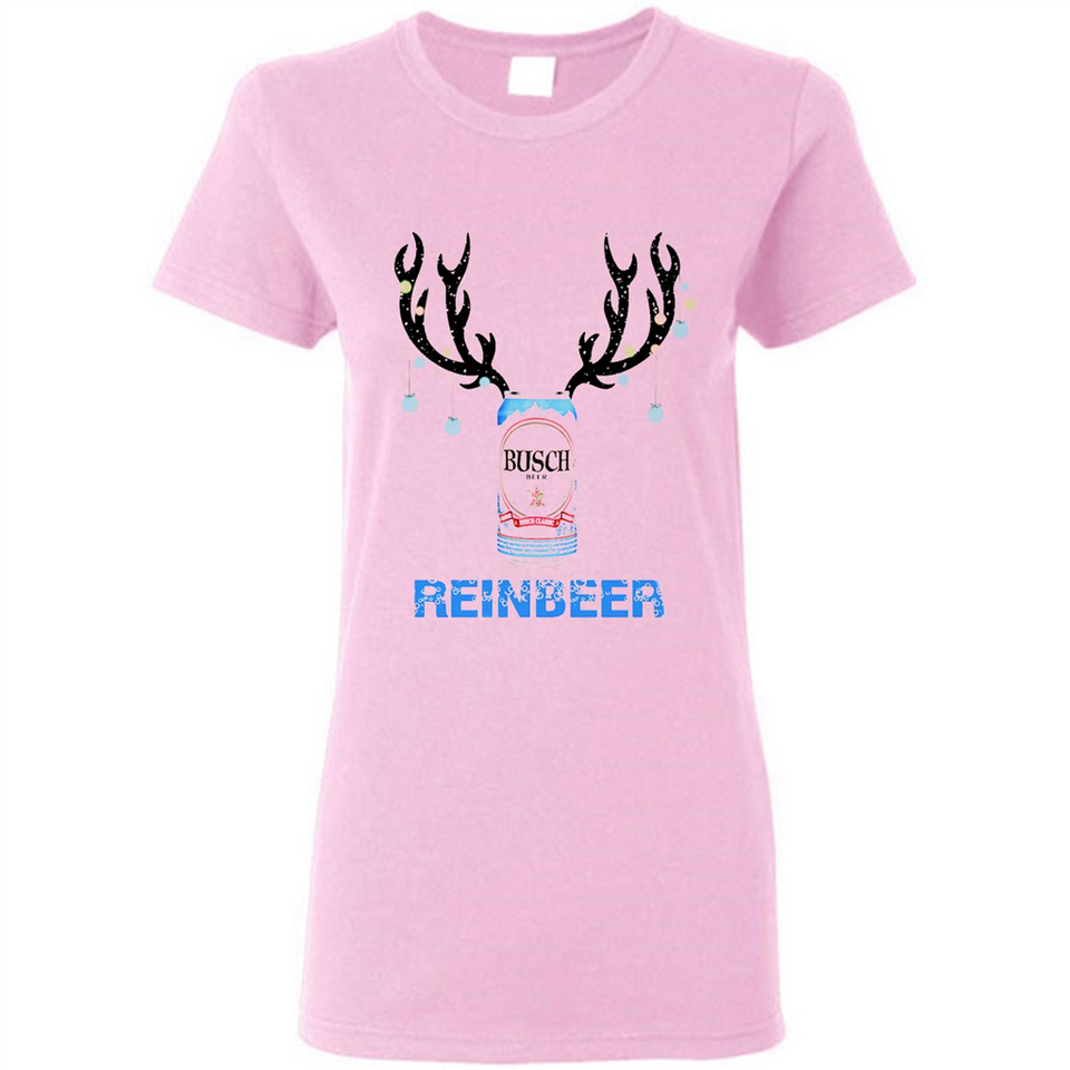 Busch Reinbeer Funny Beer Reindeer Christmas Sweatshirt - Ladies Short-Sleeve