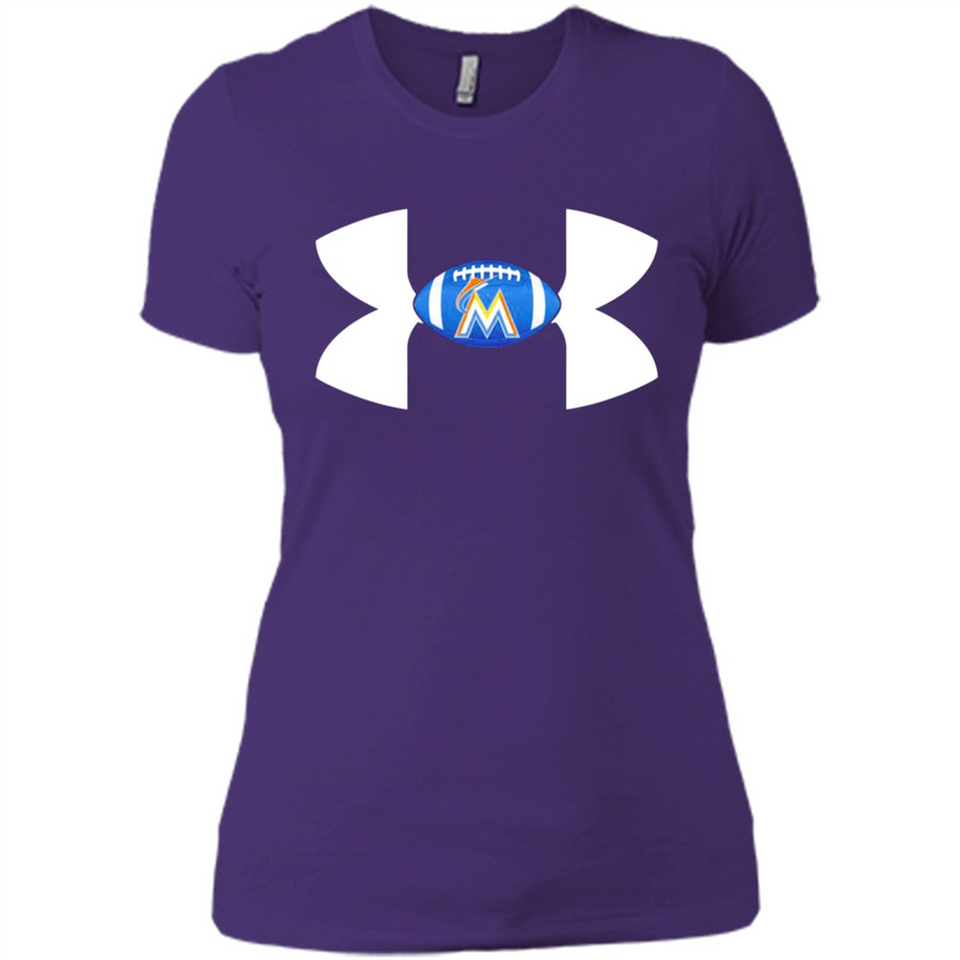 Miami Marlins Under Armour Logo - Ladies' Boyfriend T-Shirt