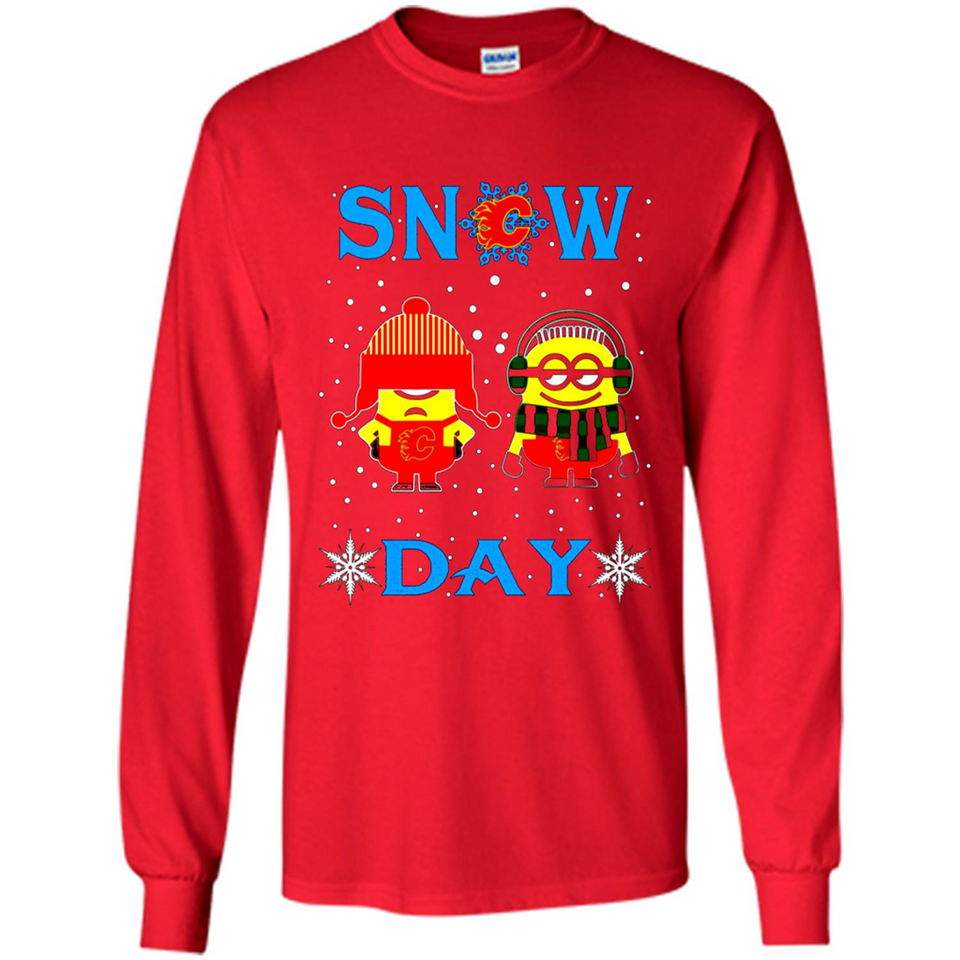 Snow Day Shirt For Calgary Flames Vs Minion Fans pingpong
