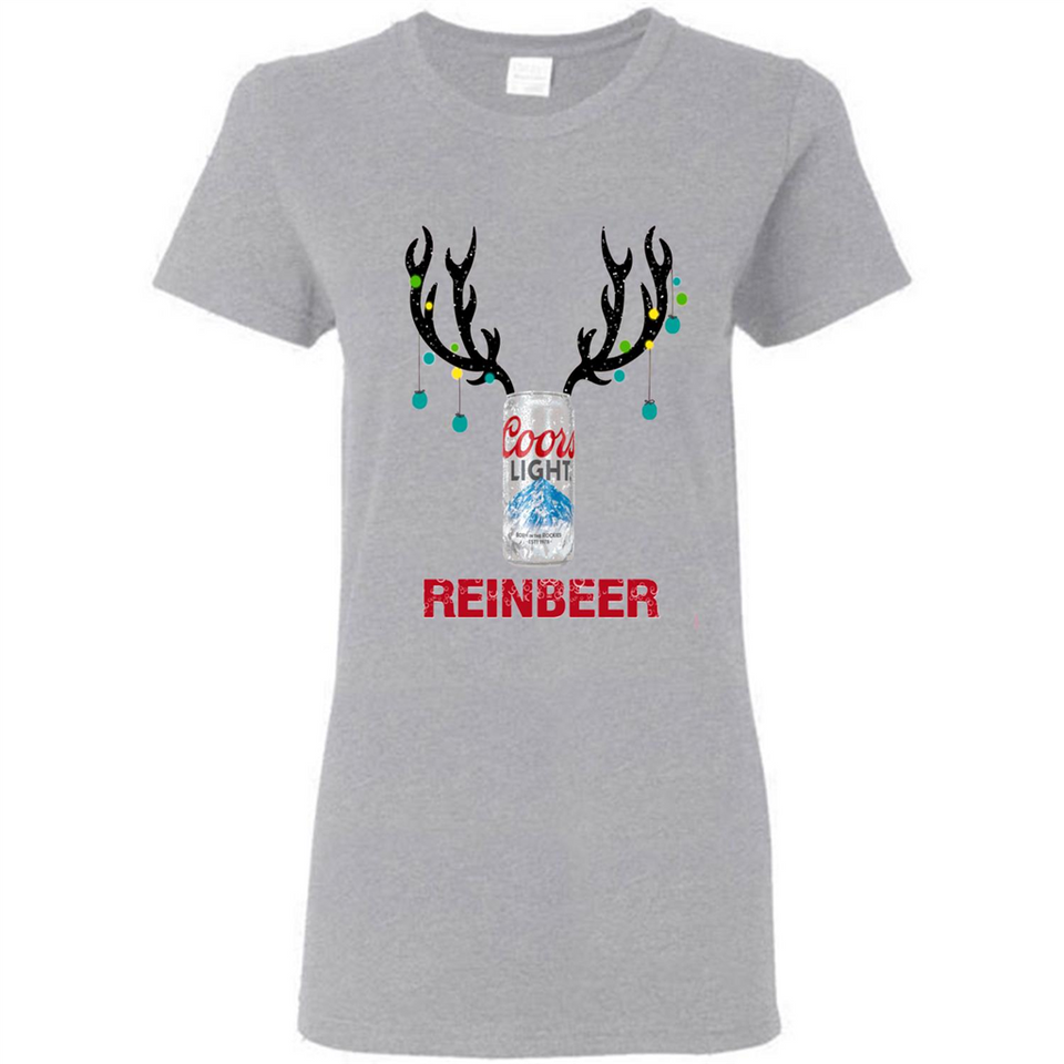Coors Light Reinbeer Funny Beer Reindeer Christmas Sweatshirt - Ladies Short-Sleeve