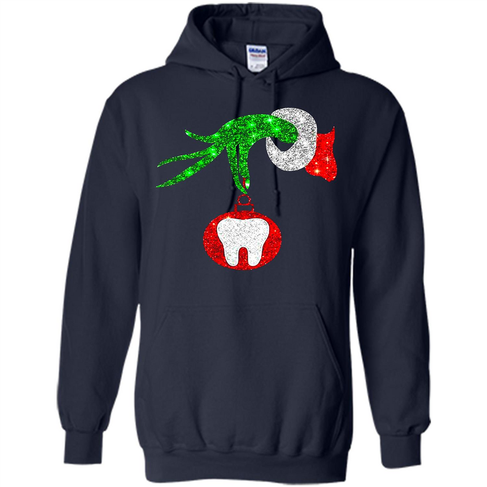 Christmas Nurse Grinch hand holding clinic dental ornament - Hoodie
