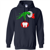Christmas Nurse Grinch hand holding clinic dental ornament - Hoodie