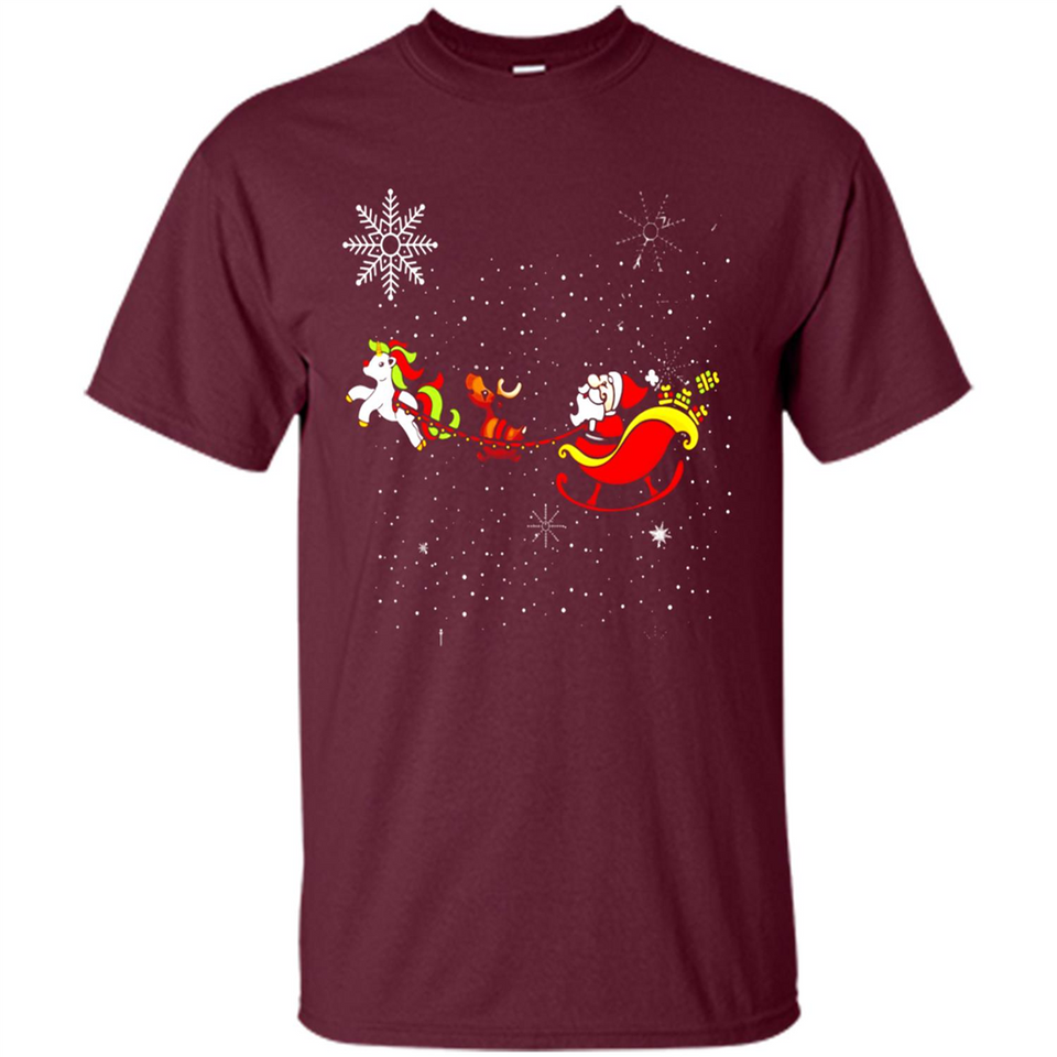 Christmas Unicorn Rudolph and Santa - Shirt