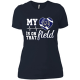 Notre Dame Fighting Irish Football My Heart is on that Field - Ladies' Boyfriend T-Shirt