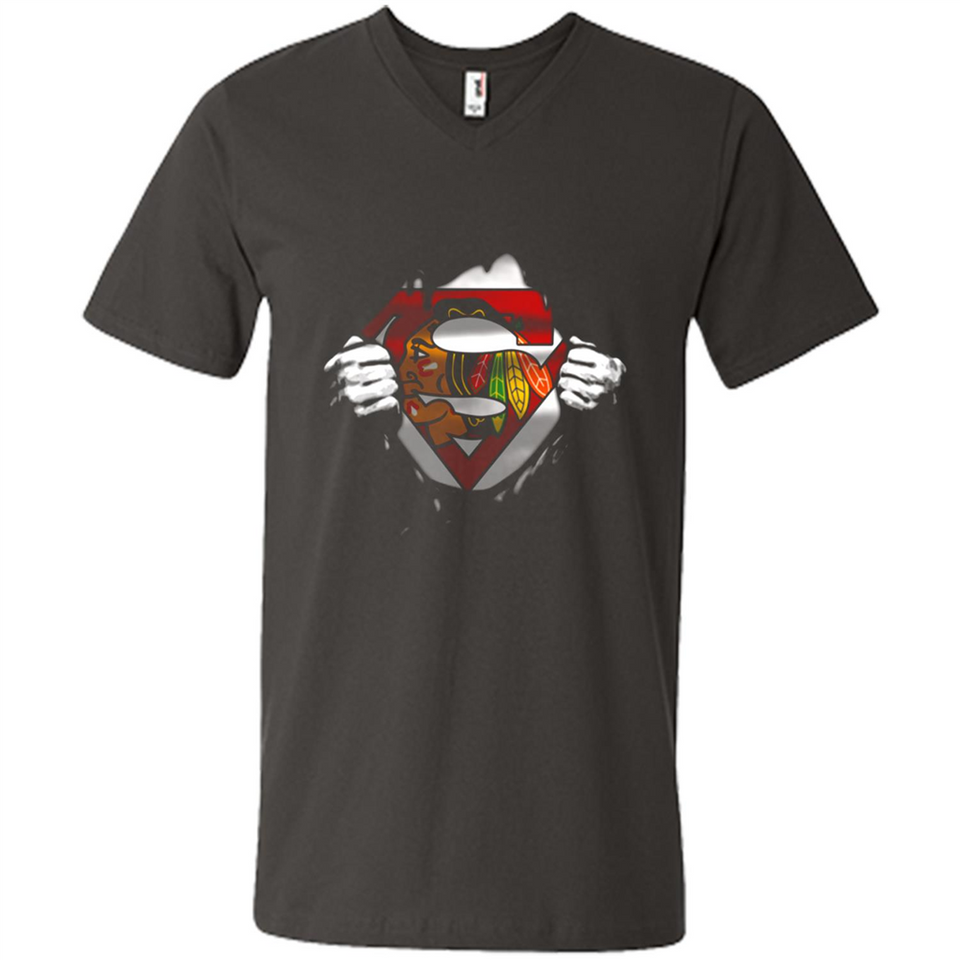 Chicago Blackhawks And Superman Fans - Men's V-Neck