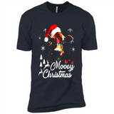 Mooey Christmas Cow Santa Christmas Lover Lights Sweatshirt - Premium Short Sleeve T-Shirt