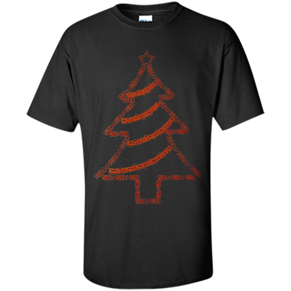 Tuba Text Christmas Tree Musical Instrument Holiday Shirt