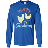 Christmas Chicken Vintage Shirt Funny Santa Hen Farmer Lover - Long Sleeve T-Shirt