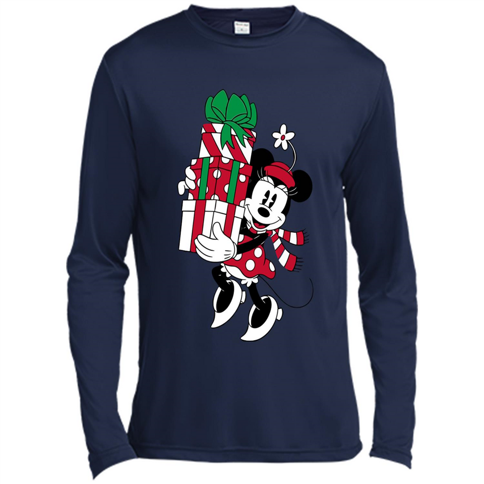 Disney Minnie Mouse Christmas Gift Sweatshirt - Canvas Long Sleeve T-Shirt