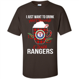 I Just Want To Drink Hot Chocolate & Watch Texas Rangers Ugly Christmas Sweater PINGPONG