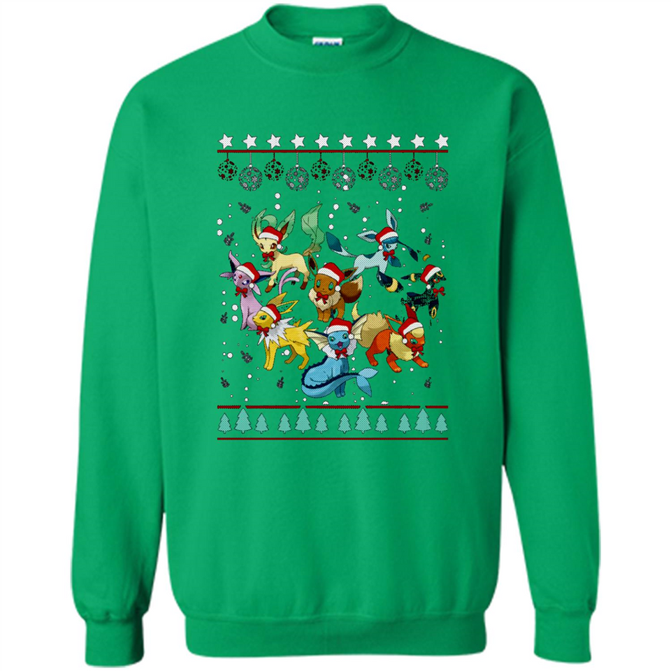 Pokemon Eeveelutions Ugly Christmas Sweater Perfect Christmas PINGPONG