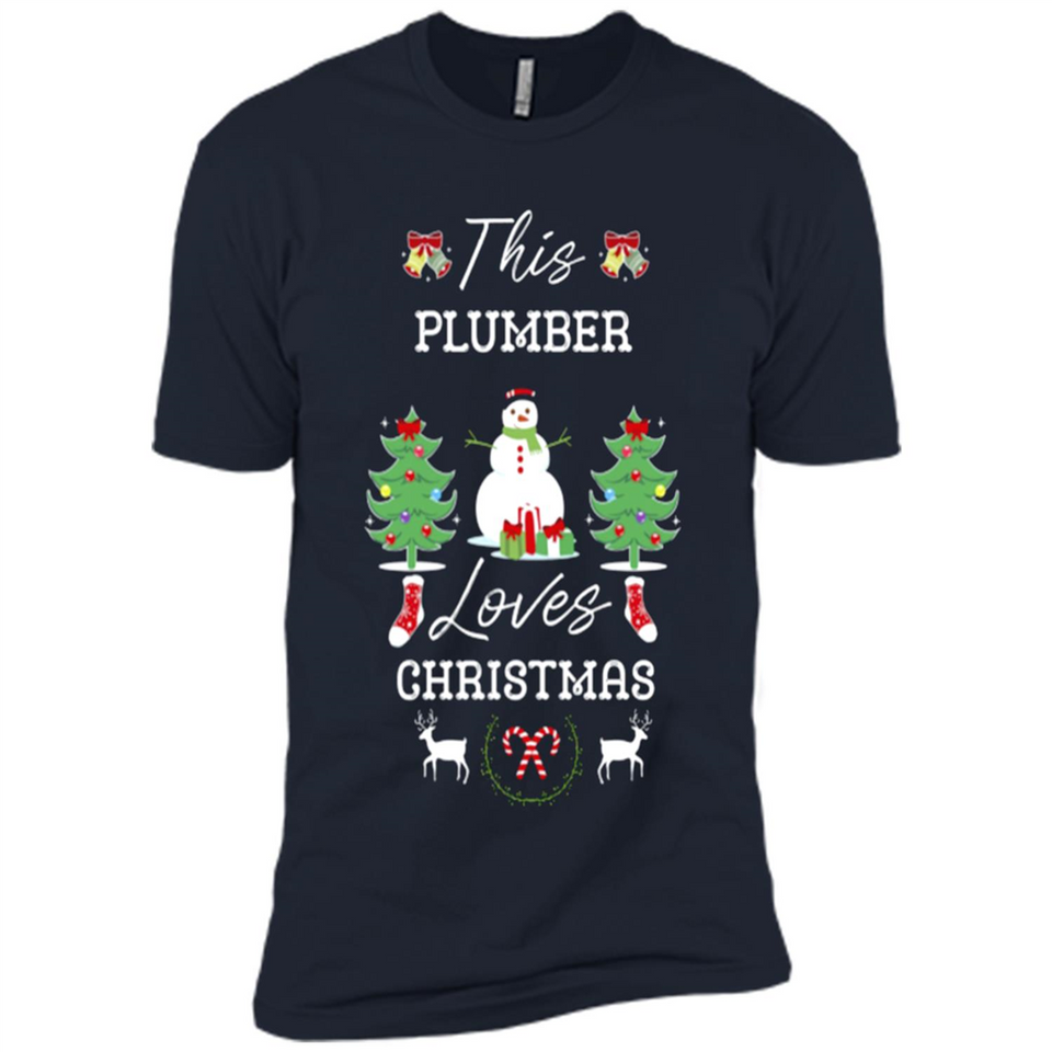 This Plumber Loves Christmas Tree Shirt with Snowman