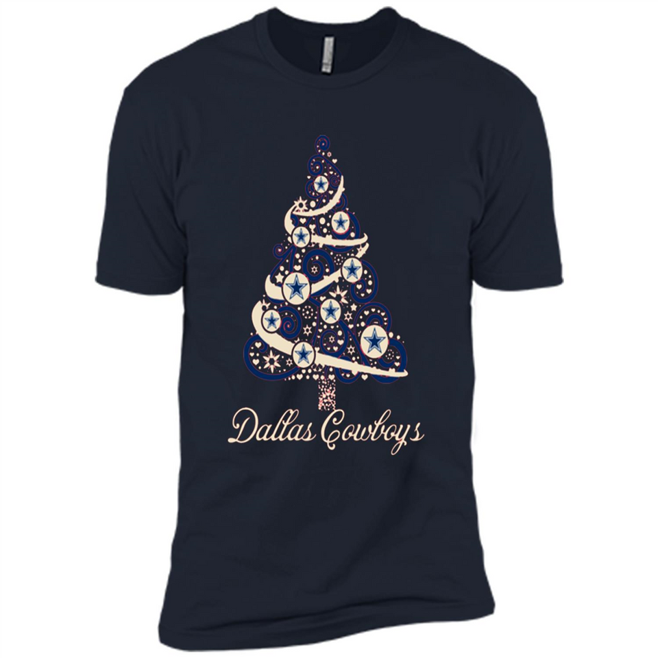 Dallas Cowboys NFL Football Team Logo Christmas Tree T-Shirt - Premium Short Sleeve T-Shirt