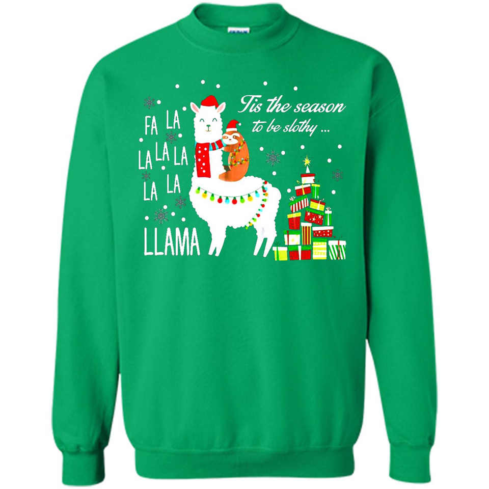 Llama Tis the season to be slothy Christmas sweatshirt PINGPONG - Sweatshirt